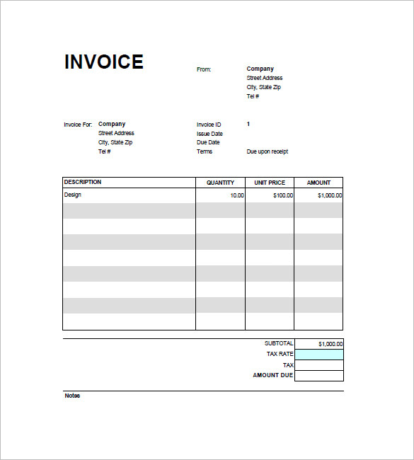 Google Invoice Template 20+ Free Word, Excel, PDF Format | Free 