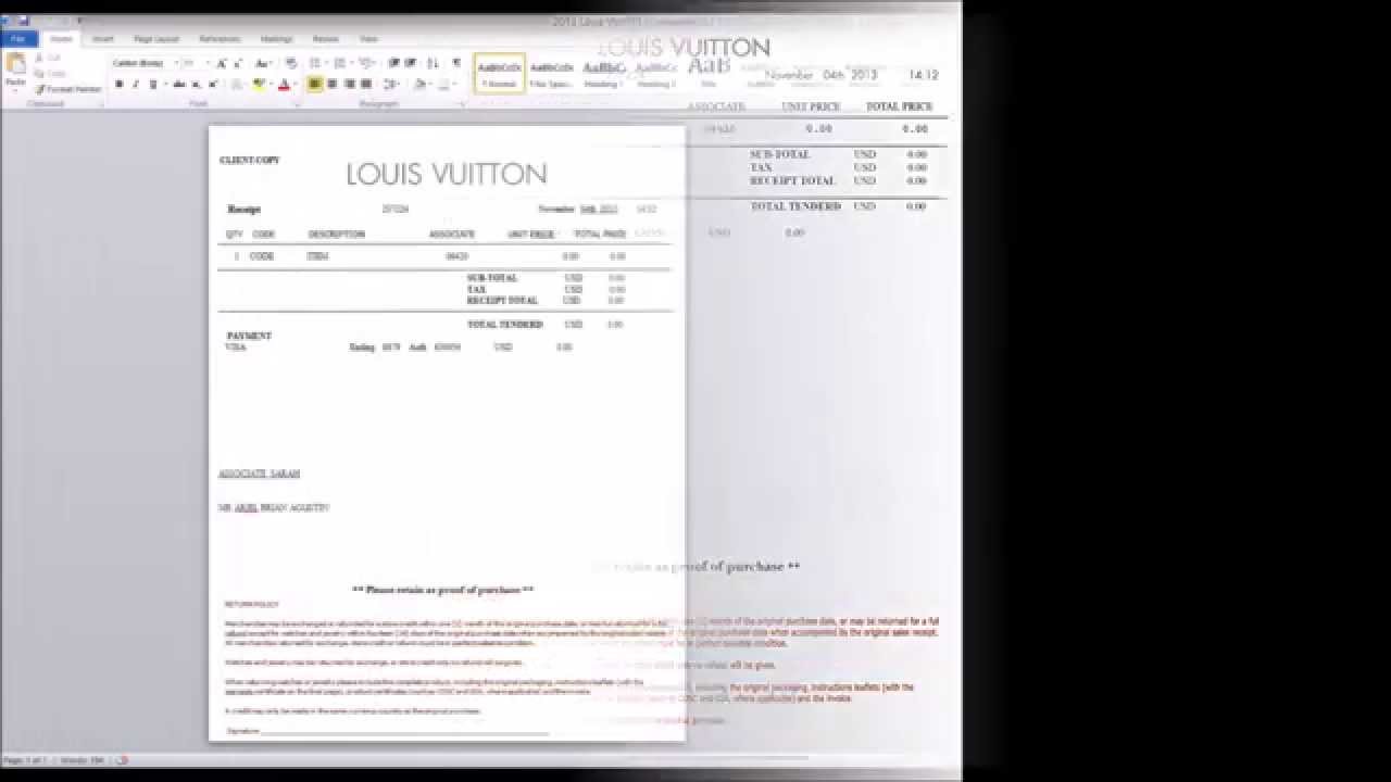 Chanel Gucci Saks Barneys Louis Vuitton Nike Hermes Receipt Chanel Gucci Saks Barneys Louis Vuitton Nike Hermes Receipt