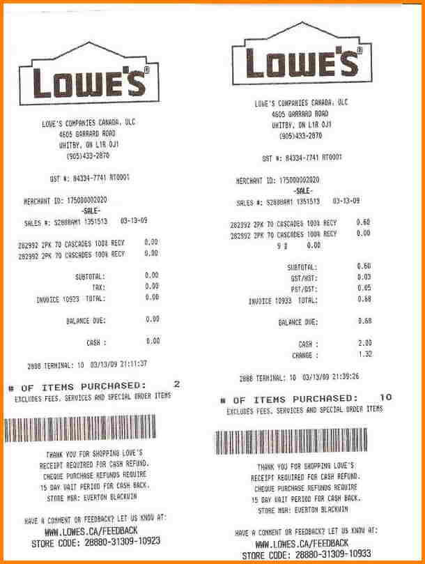 Home Depot Receipt Template 2017 | Best Business Template's