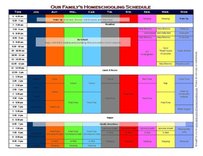 5 Free Printable Homeschool Schedules and Printable Homeschool 