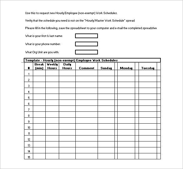 Hourly Schedule Template 30+ Free Word, Excel, PDF Format | Free 