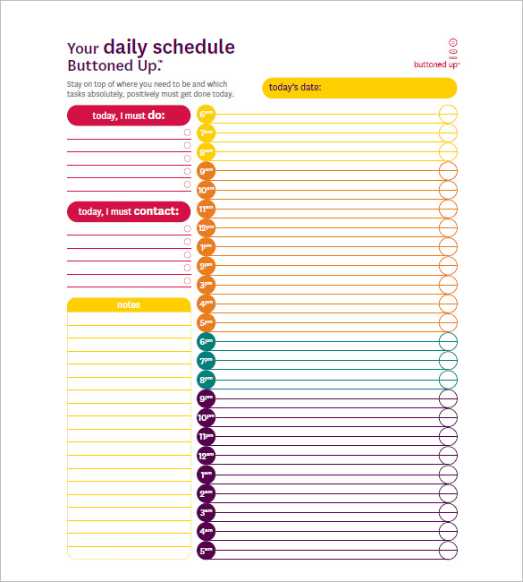 Hourly Schedule Template 30+ Free Word, Excel, PDF Format | Free 