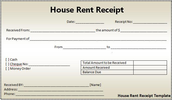 House Rent Receipt Format | Free Word Templates