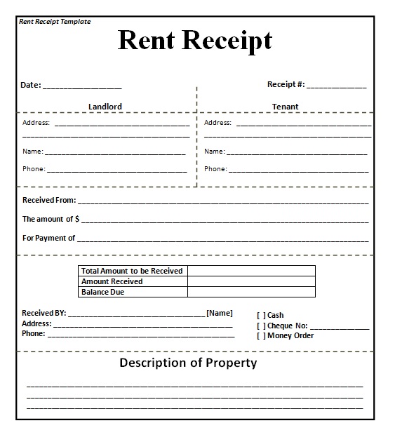 Rent Receipt Template 13+ Free Word, Excel, PDF Format Download 