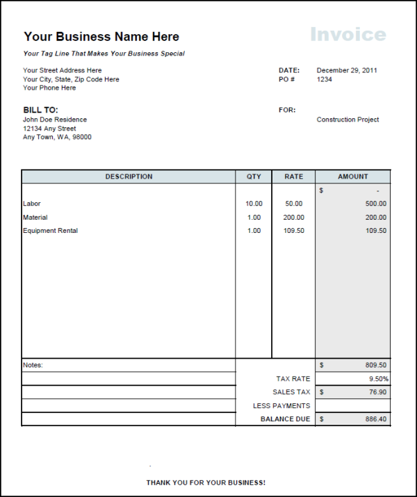 Independent Contractor Invoice Example Independent Contractor 