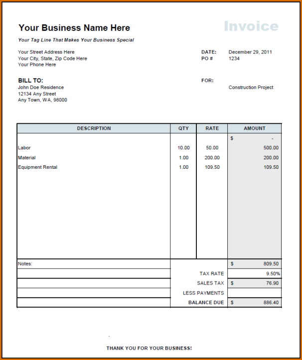 10+ independent contractor invoice template | Authorizationletters.org