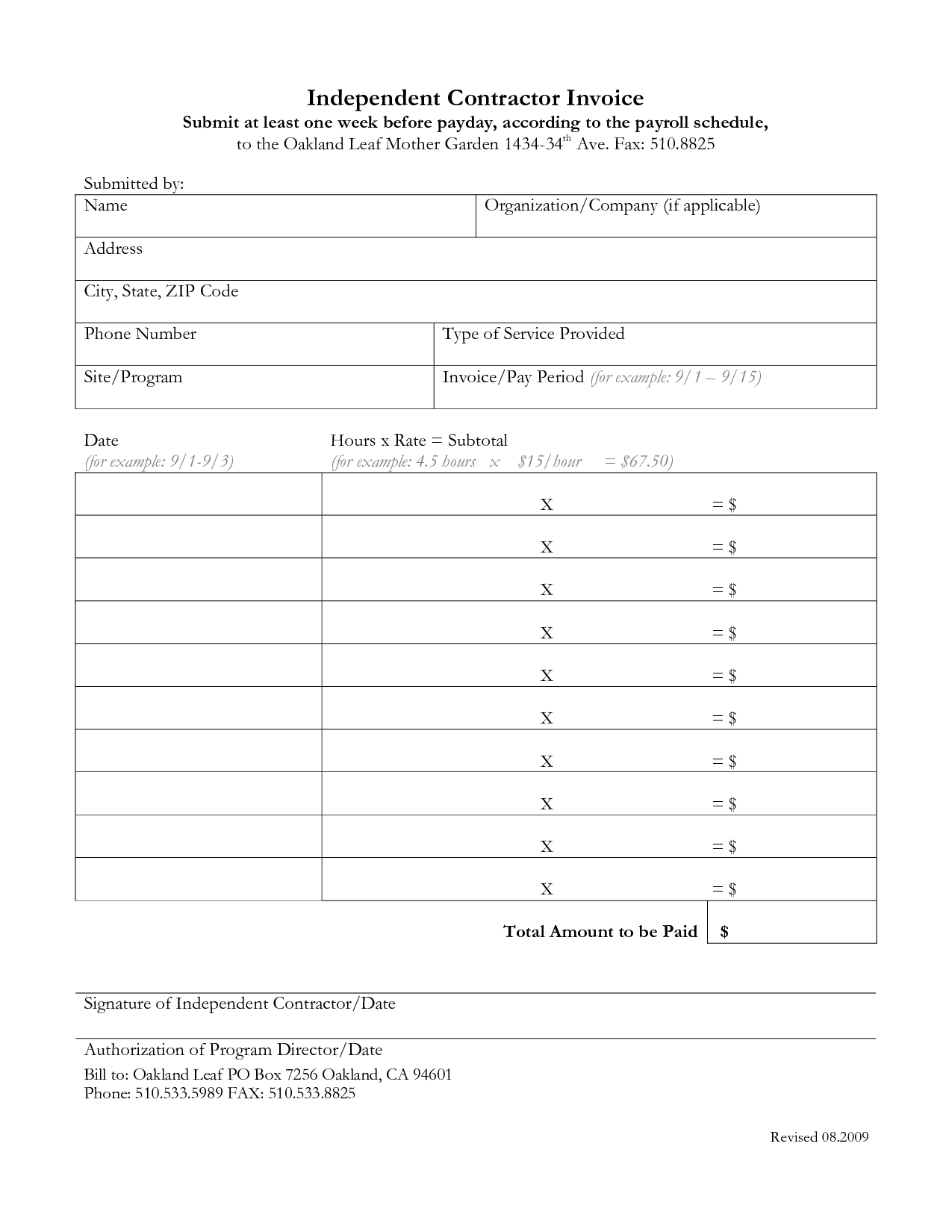 Independent Contractor Invoice Template Free | invoice example