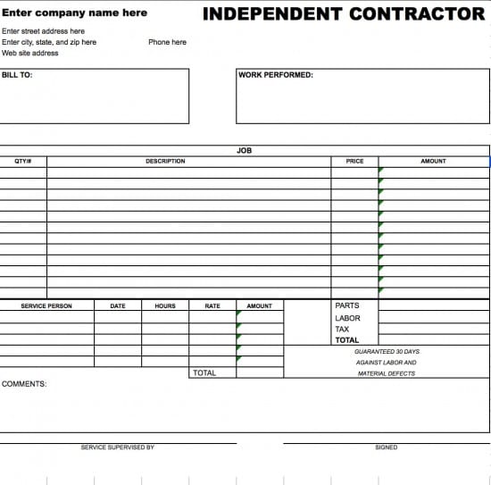 Free Independent Contractor Invoice Template | Excel | PDF | Word Free Independent Contractor Invoice Template | Excel | PDF | Word