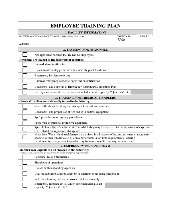Employee Training Plan Template | cyberuse