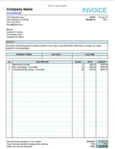 10 Free Freelance Invoice Templates [Word / Excel]