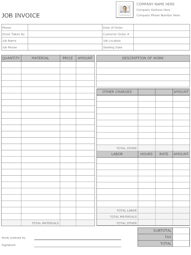 Work Receipt Template | Free Invoice Template Work Receipt Template | Free Invoice Template