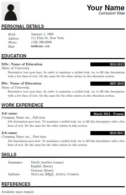 15+ Latex Resume Templates – Free Samples, Examples, & Formats 