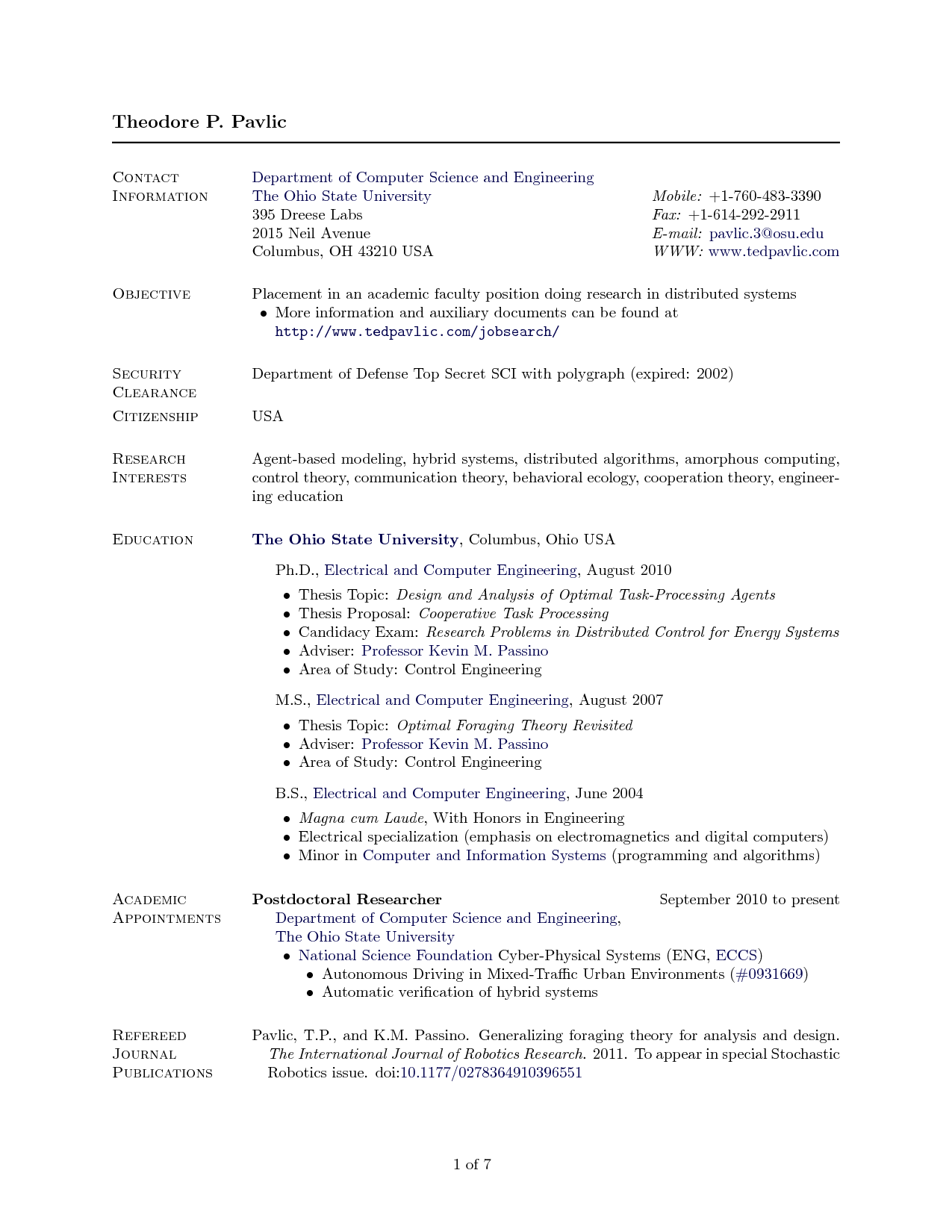 Resume Latex Templates Gfyork.com