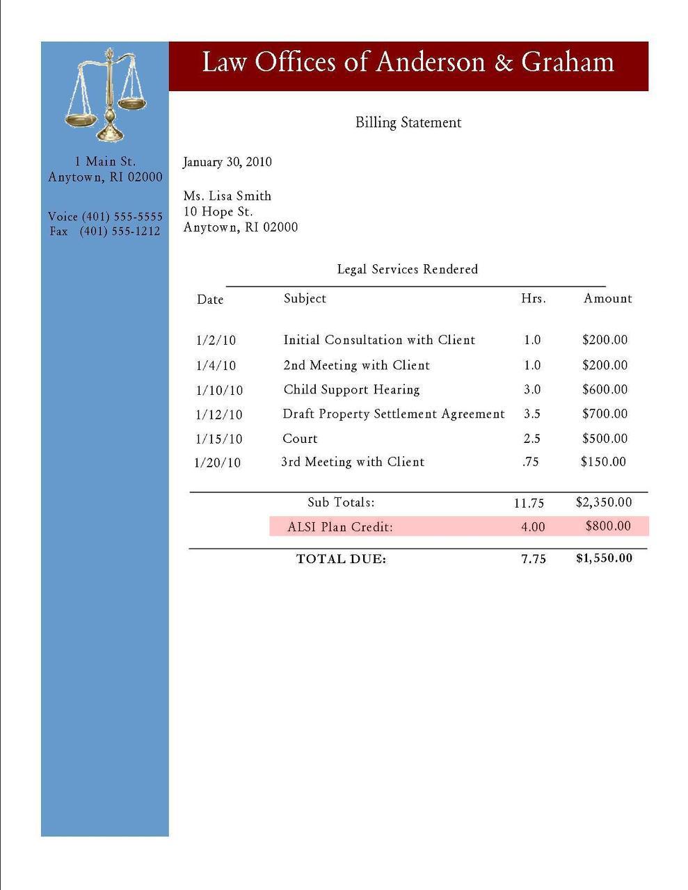 Legal Invoice Template | printable invoice template