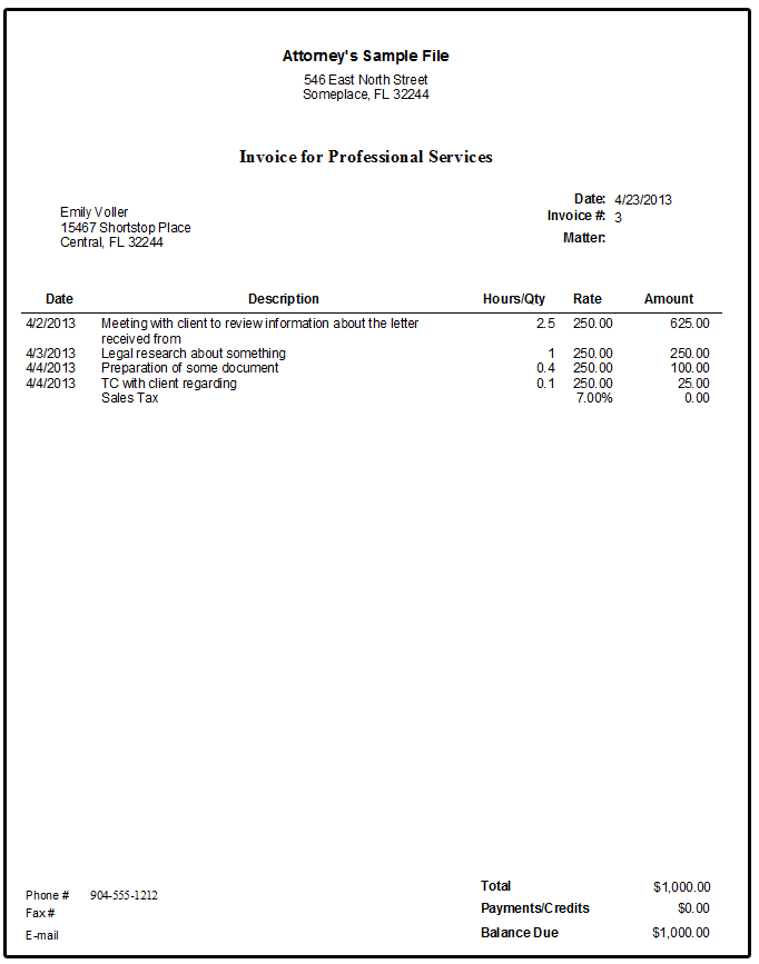 QuickBooks for Lawyers Templates for Invoices | Attorneys Technology