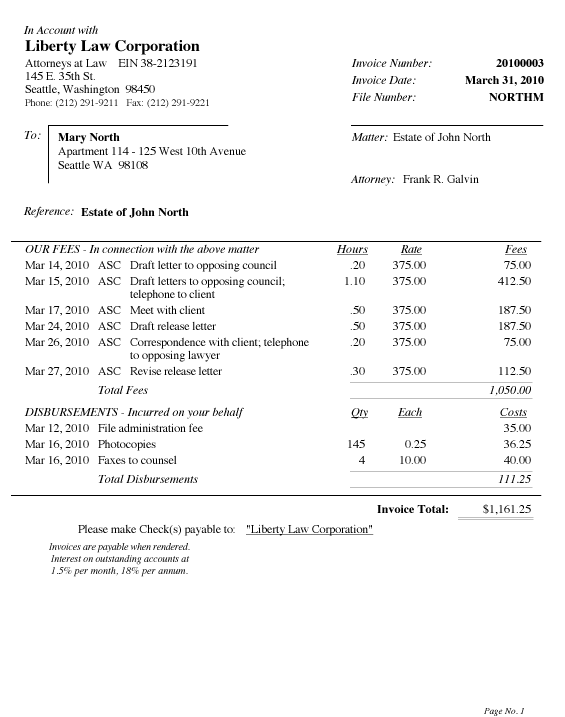 Legal Invoice Template | printable invoice template