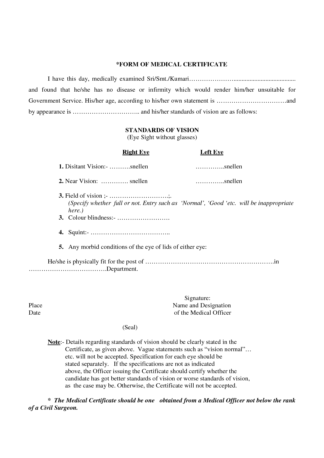Medical Certificate Template Free Word, PDF Documents | Creative 