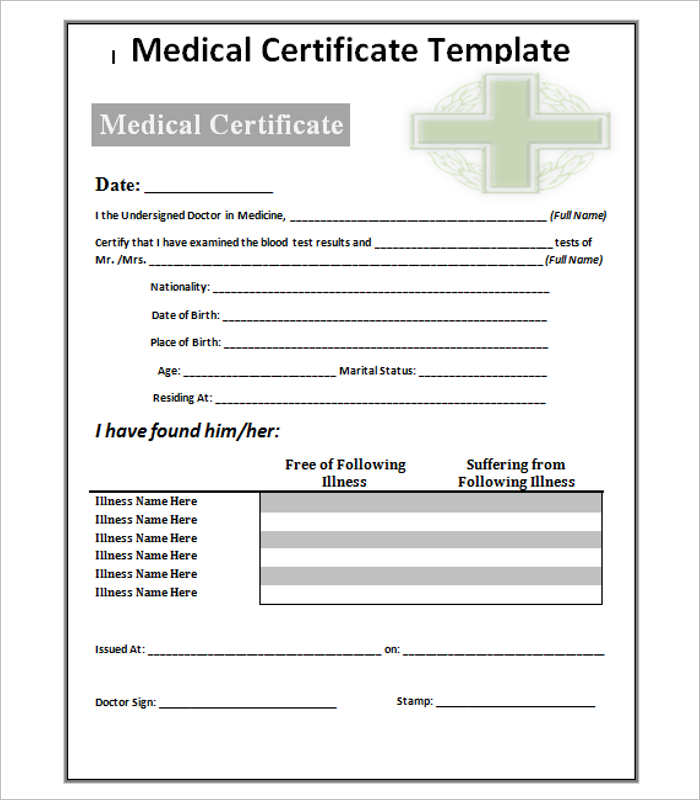 Doctor Certificate Template 17+ Free Word, PDF Documents 