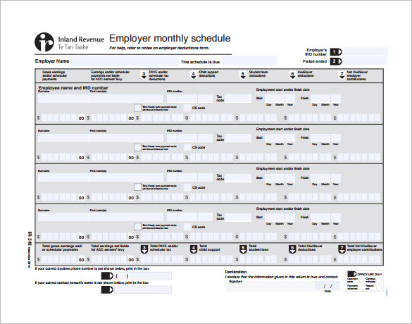 Monthly Work Schedule Template 29+ Free Word, Excel, PDF Format 