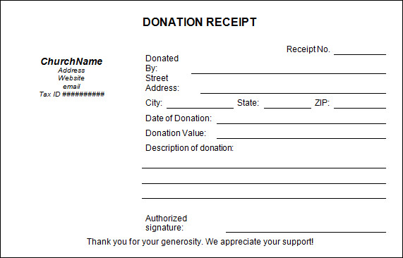 16 Donation Receipt Template Samples | Templates Assistant