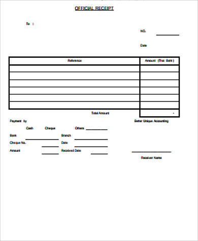 Official Receipt Sample 15+ Examples in Word, PDF