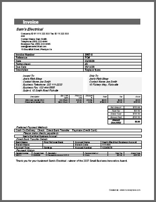 Payment Invoice Template | invoice example