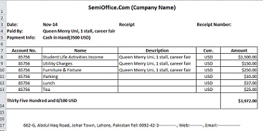 Cash Receipt | Free Cash Receipt Template for Excel