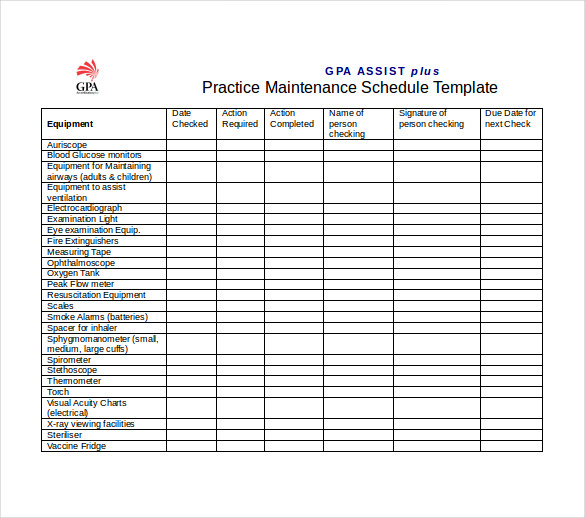 1. Preventive Maintenance Schedule UI module using Excel Vba YouTube