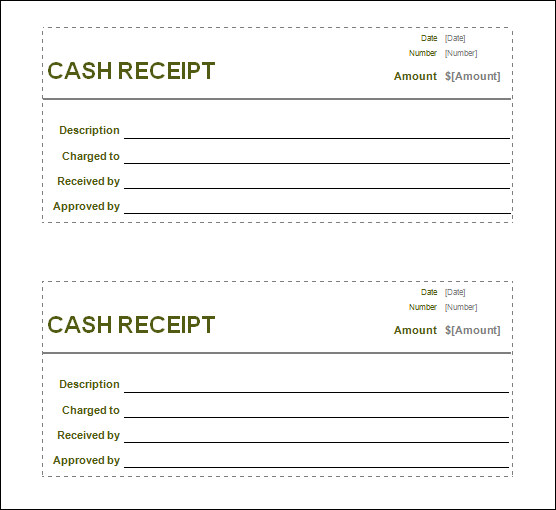 Fillabe And Blank Cash Receipt Template Free Layout : Vatansun