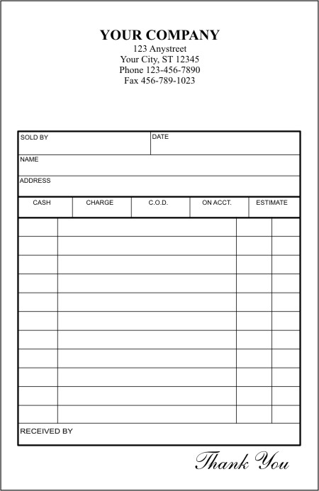 Free Printable PDF Sales Receipts Business Form Templates