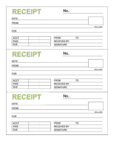 Free Receipt Template | Rent Receipt and Cash Receipt Forms