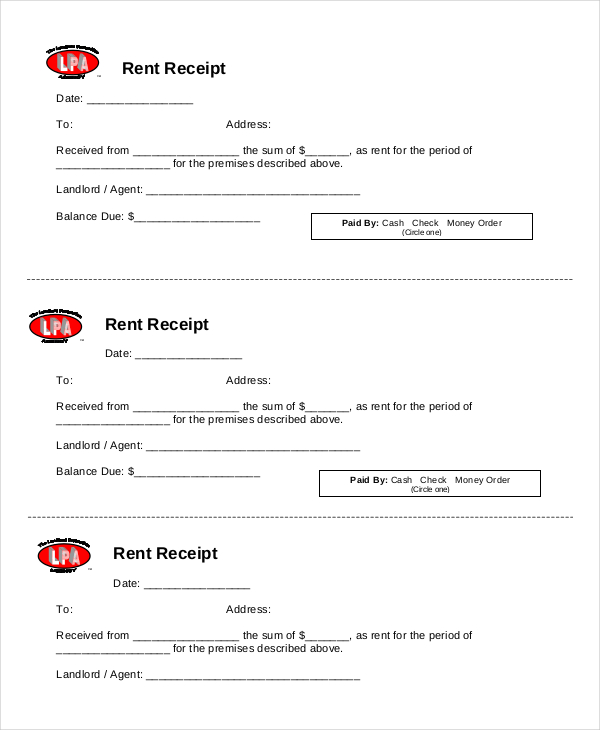 Rent Receipt | Free Rent Receipt Template for Excel