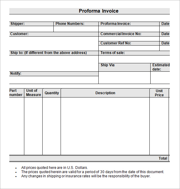 Proforma Invoice Template Word | Quotes | Pinterest