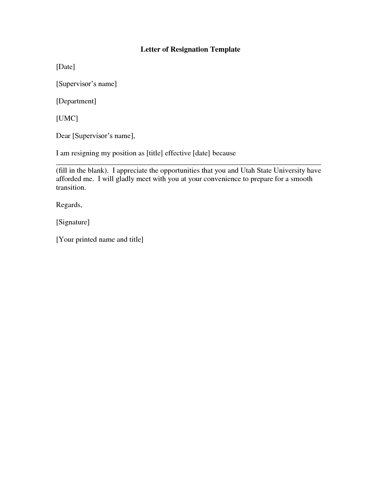 Letter of Resignation Template best resignation letter sample 