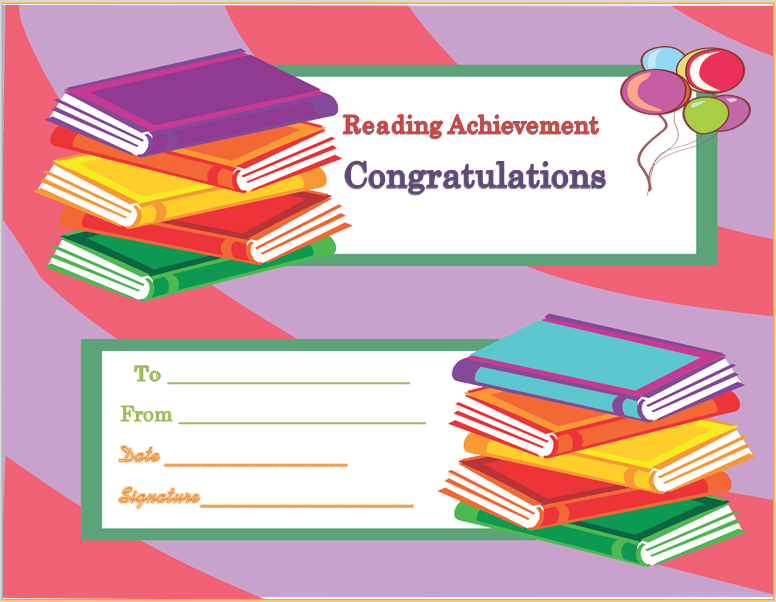 free printable reading certificate templates
