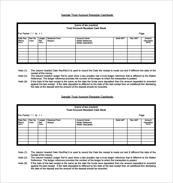 Sample Receipt Template 7 Free Download for PDF