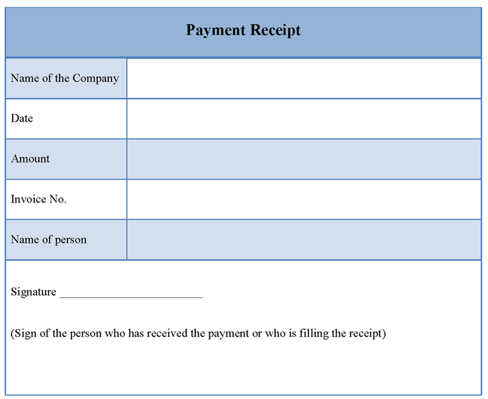 Payment Receipt Template