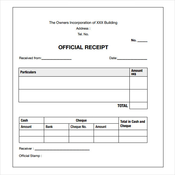 Payment Receipt Template | Free Printable Business and Legal Forms