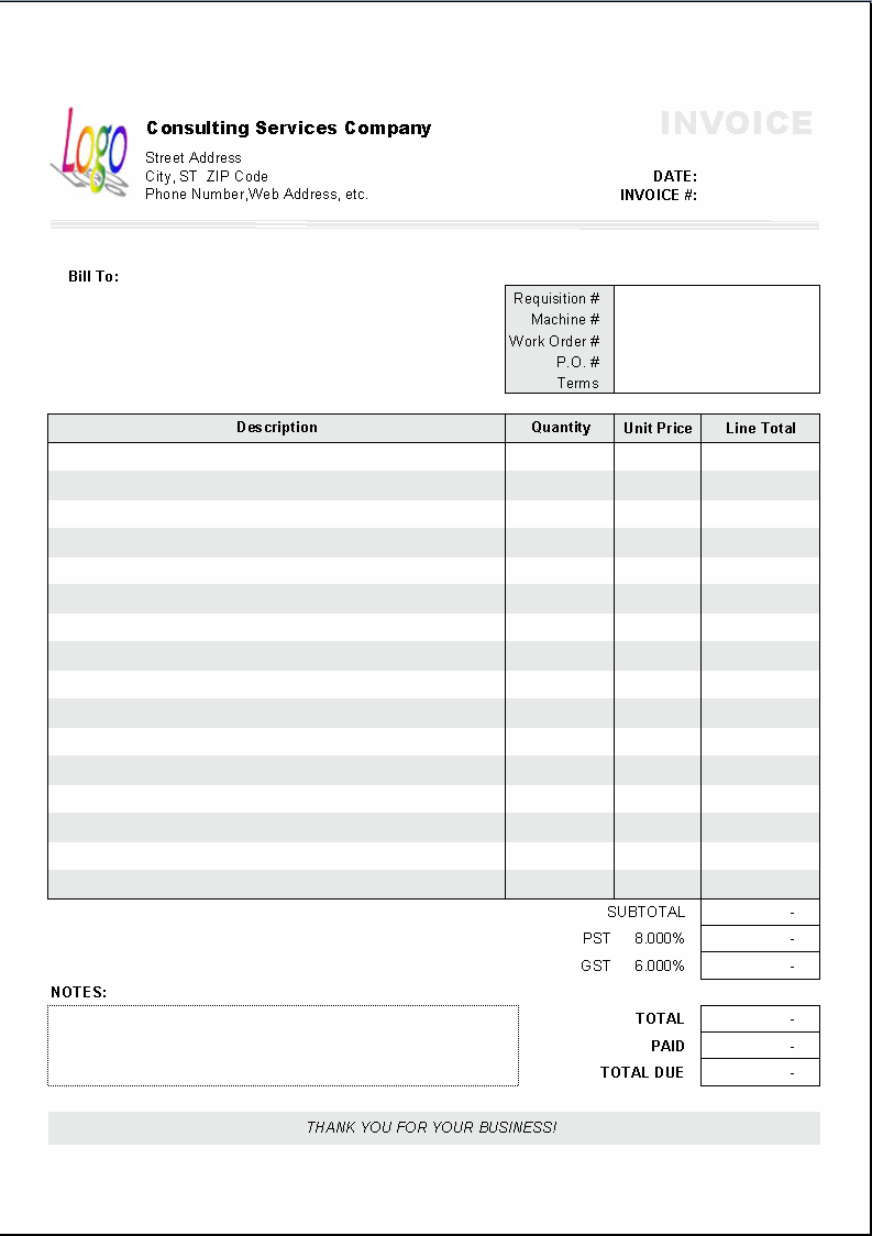 Excel based Consulting Invoice Template Excel Invoice Manager