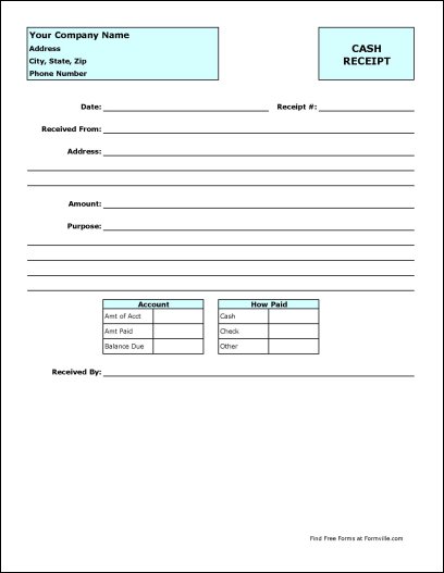 CASH PAYMENT RECEIPT for Word | Word & Excel Templates