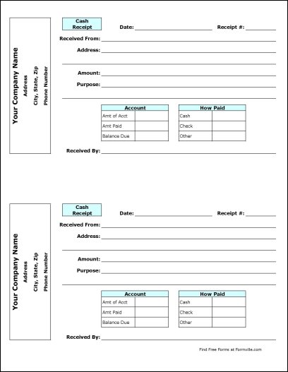 Downloadable Business Cash Receipt Template For Mircosoft Word Or 