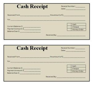 Printable Cash Receipt Template Free , Receipt Template Doc for 