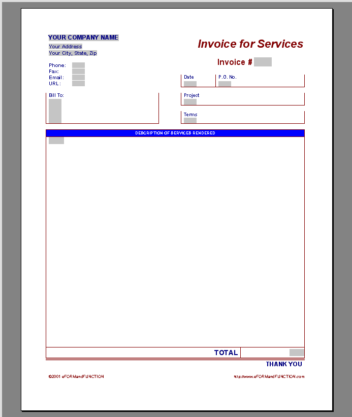 Free Blank Invoice Templates in Microsoft Word (.docx)