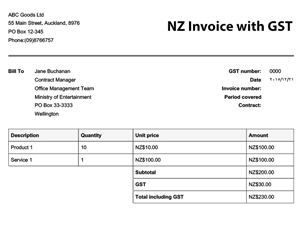 Gst Invoice Template Nz | invoice sample template