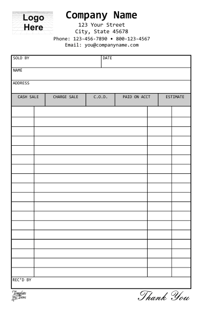 Simple Receipt Template for Excel