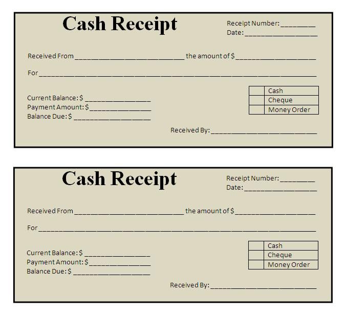 Free Receipt Template | Rent Receipt and Cash Receipt Forms