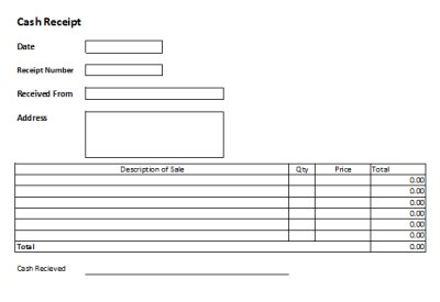 Free Cash Receipts Templates Excel receipts template