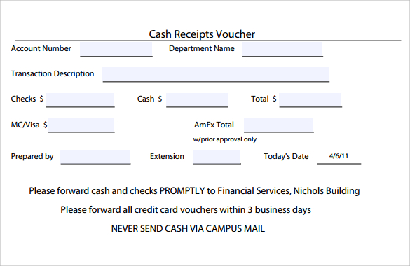 Sample Receipt Voucher Template 8+ Download Free Documents in 