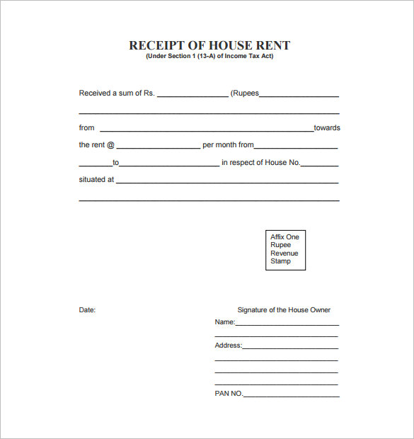 10 Free Rent Receipt Templates