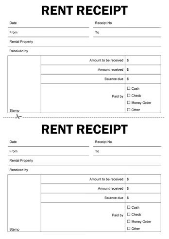 Rent Receipt Template : 10 Free Word & Excel Templates Demplates